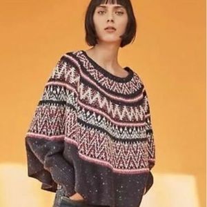 Anthropologie Fairisle Poncho Sweater